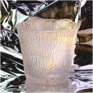 V Shape Embossed 3 Wick Glass Candle Container Jars Tumbler Decorative Frosted Candle Jars With Lid