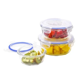 Vacuum Food Container Jar with Transparent Glass and Plastic Lid, Hot and Cold