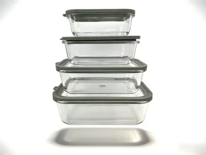 Vacuum Glass Food Storage Freezer Safe Borosilicate Steam Vent Food Grade BPA Free Container 370ml 640ml 1040ml 1500ml