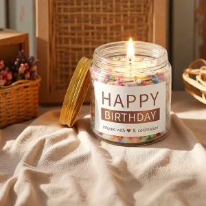 Vanilla Handmade Luxury Perfume Scented Candles Gift in Glass Jar with Premium Packaging for Birthday