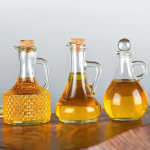 Variety Oil Cruet Bottle Wood Cork Lid Glass Cork Lid Liquid Dispenser Beverage Pitcher Vinegar Jug