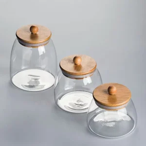 Various Capacities High Borosilicate Glass Food Grade Glass Airtight Containers Glass Storage Jars for Tea Dried Food Beans