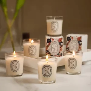 Vegan Soy Wax Candle in Transparent Glass Jar Infused with Essential Oils Calming the Mind Relieving Stress and Boosting Mood