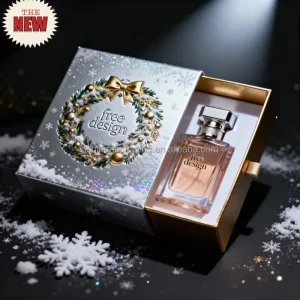 Velvet-Lined Christmas Boxes Custom Shape Packaging for 100ml Perfume Bottles and Holiday Gift Sets