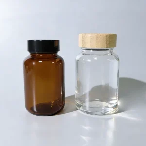 Versatile Amber Glass Bottle Custom Logo Pill Bottle Empty Vitamin Supplement Container CE FDA Compliant