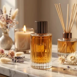 Vertical Fluted Glass Perfume Bottles with Ribbed Cap Empty Perfume Bottles for Luxury Crystal Spray Perfume Bottle