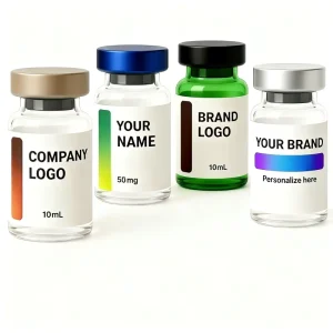 Vial Label Rainbow Iridescent Effect for 5ml 10ml Glass Bottle Custom Self Adhesive Packaging Sticker