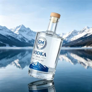 Vodka Whisky Rum Gin Spirits Liquor Glass Bottles 750ml Gin Bottle 500ml Vodka Bottle with Nature Cork Customized Box