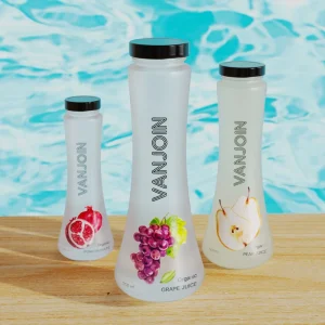 Waist-Shaped 300ml 500ml 750ml Glass Beverage Bottle with Custom Logo Printing for Juice and Tequila
