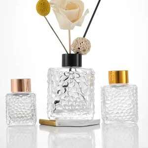 Wave Point Square Glass Reed Diffuser Bottle 50ml 80ml 150ml