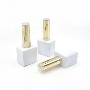 White Bright Surface Sprayed Empty Glass Nail Polish Bottle with Brush and Cap