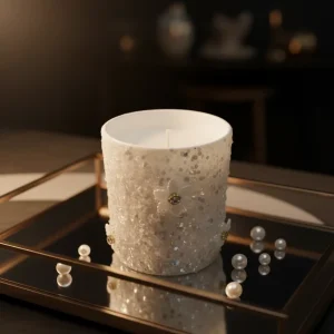 White Cylindrical Glass Cup Wax Candle Recyclable Glass Container Personalized Holiday Home Decoration