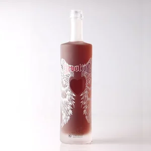 White Frosted Matte Glass Vodka and Spirit Bottle with Screw Cap, Custom Color or Shape