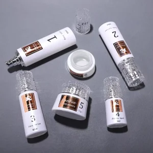 White Glass Skincare Packaging Set with 50ml 100ml 120ml Toner Bottles and 30g 50g Cosmetic Jars
