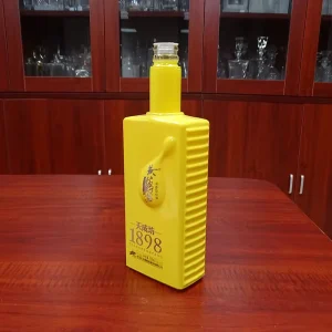 White Spirit Square Empty Painted Color 500ml Glass Bottle