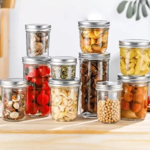 Wide Mouth 100ml 180ml 200ml 280ml 400ml 500ml 650ml Mini Canned Jam Glass Taper Mason Jars 300ml Glass Canning Jars