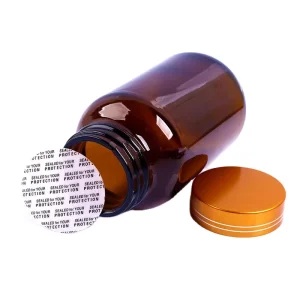 Wide Mouth Amber Medicine Bottle, Medical Glass Container, Sealed Pill Glass Bottle