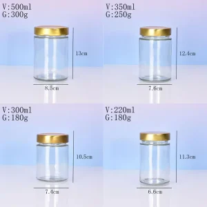 Wide Mouth Canning Glass Jars Deep Black Lids for Kitchen Spice Storage Food Salad Candy Jelly Milk Olive Oil Baby Food Cookies