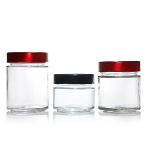 Wide-Mouth Clear Food-Grade Glass Canning Jar with Tall Sealed Lid for Pickles, Sauce, and Honey