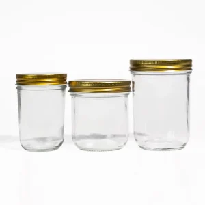 Wide Mouth Clear Round Glass Food Storage Jars with Lids 200ml 300ml 500ml 750ml 1000ml