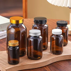 Wide Mouth Container Jar Heavy Glass Medical Screw Top Packer Bottles for Cosmetic Pharmaceutical Packaging