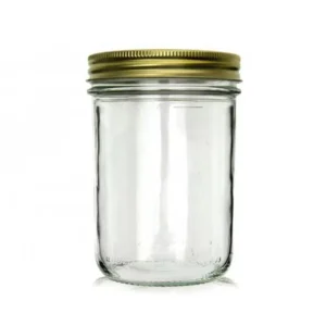 Wide Mouth Container Silver Gold Cap 4oz 6oz 8oz 12oz 16oz Mason Glass Bottle with Metal Tinplate Lid for Food Storage Canning