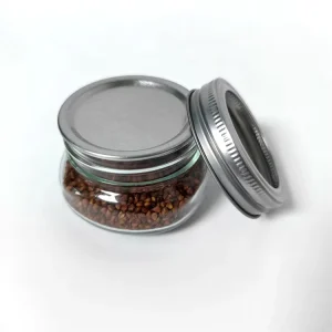 Wide-Mouth Food-Grade Glass Honey, Caviar and Jam Jars with Metal Screw Cap