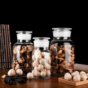 Wide-Mouth Frosted Glass Food Storage Jars with Anti-Slip Bottom