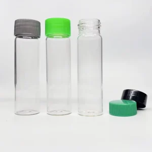Wide Mouth Glass Bottles 50ml 60ml 30x106mm with Plastic or Anodized Cap