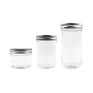 Wide-Mouth Glass Canning Jars 100ml 200ml 350ml 4oz 8oz 12oz with Metal or Plastic Lids
