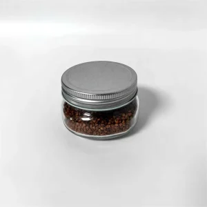Wide Mouth Glass Caviar Jar Durable Milk Juice Tea Jam Beverage Glass Bottle with Silver Aluminum Cap for Jam Canning