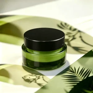 Wide Mouth Glass Cosmetic Jars Easy Access for Thick Creams Screw On Metal Lid