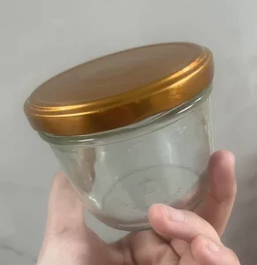 Wide Mouth Glass Jar 100ml 200ml Round Glass Canning Jar Overnight Oat Container with Metal Lid Food Grade for Jam Sauce Honey