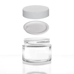 Wide Mouth Glass Jars with Lids Cosmetics 5g 10g 15g 20g 30g 50g 100g clear Glass Storage Jar with Plastic Lid and Gasket