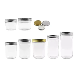 Wide Mouth Glass Mason Jar Transparent Sealed Bottle for Caviar Chili Sauce Honey Jam Vegetable Storage Packaging