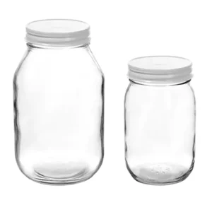 Wide Mouth Glass Mason Jar With Metal Lid 20ml Clear Plastic Canning Jam Mayo Jar for Packaging 4 oz 300ml Capacities Available
