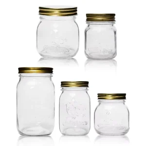 Wide-Mouth Hermetic Glass Mason Jar with Lid for Canning and Food Storage