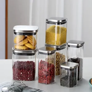 Wide-Mouth High-Borosilicate Glass Storage Jars