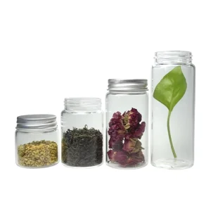 Wide Mouth High Borosilicate Screw Glass Bottle Jar Container For Tea Or Lycium Chinensis