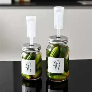 Wide-Mouth Mason Glass Jar with Metal Lid and Airlock Fermentation Kit