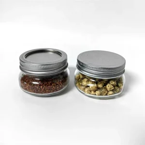 Wide Mouth Mini Glass Mason Jar with Metal Lid for Caviar, Jam and Food Packaging