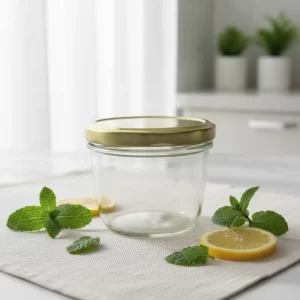 Wide Mouth Over Night Oat Jars 100ml 200ml Round Glass Canning Jar for Jam Sauce with Metal Lid