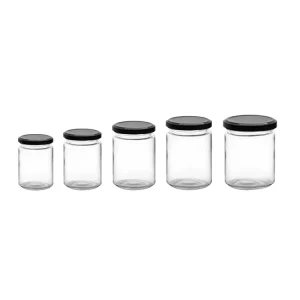 Wide Mouth Pickle Glass Canning Jars 240ml 350ml 500ml Round Clear Mason Jars for Jam