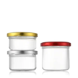 Wide Mouth Round Glass Food Storage Jars 75ml 100ml 150ml Airtight Pickle Jam Sauce Packaging Jars with Lid