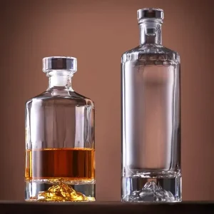 Wilk Custom Bottom Mountain 375ml 500ml 700ml 750ml 1000ml Empty Liquor Spirit Glass Bottle Whiskey Gin Rum Vodka Tequila