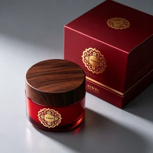 Wine Red Glass Cosmetic Face Cream Jar