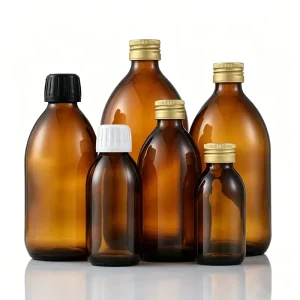 Wock Amber Arch Medicine Pet Bottles for Pharmaceutical Packaging for Cough Syrup Eye Drops Infusions Condoms Sex Toys Screw Cap
