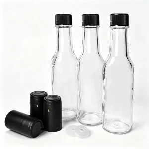 Woozy Glass Bottle 100ml 5oz 150ml with 28mm Plastic Screw Cap for Sauce
