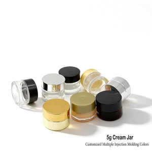 YIHUI YH YH0608 Multi Capacity Transparent Glass Skin Care Jar Screw Cap Silk Screen Printed Customizable Logo Suitable