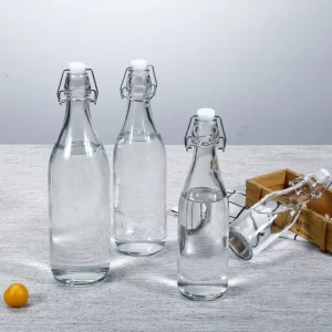 botellas de vidrio glass flip top bottles wine spirit liquor juice flip top glass bottles for fermenting